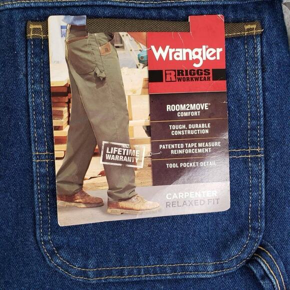 Riggs Workwear DuraShield Carpenter Jeans Men’s Denim Room2Move Size 38x36 New - Picture 10 of 14